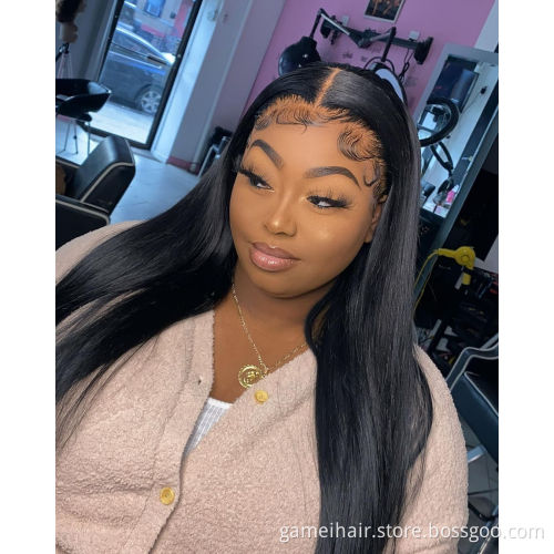 Good Quality Transparent 360 Lace Frontal Wig Raw Mink Brazilian Straight Virgin Human Hair 360 Full Hd Lace Front Wig For Women